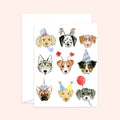 Birthday Dogs Greeting Card: White