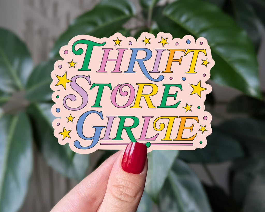 Thrift Store Girlie Sticker Cute Retro Thrifting Gift: Loose