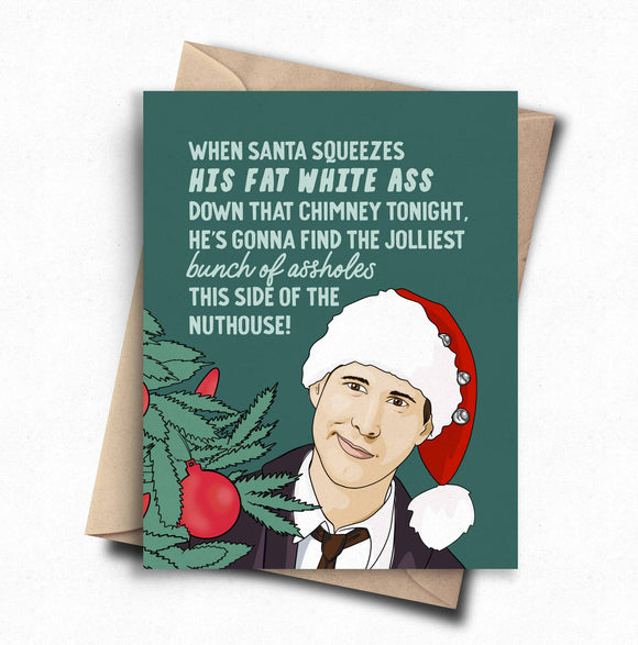 Nuthouse Christmas Card Funny Pop Culture Holiday Card