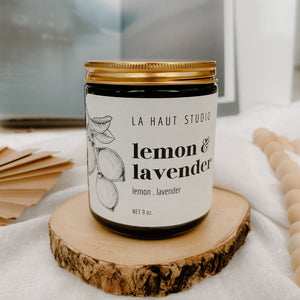 Lemon Lavender 8oz Candle La Haut Studio