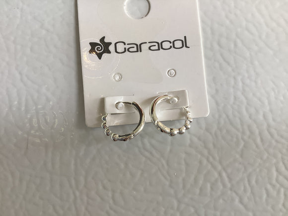 Small Mini Metal Beads Hoops 2568-SLV