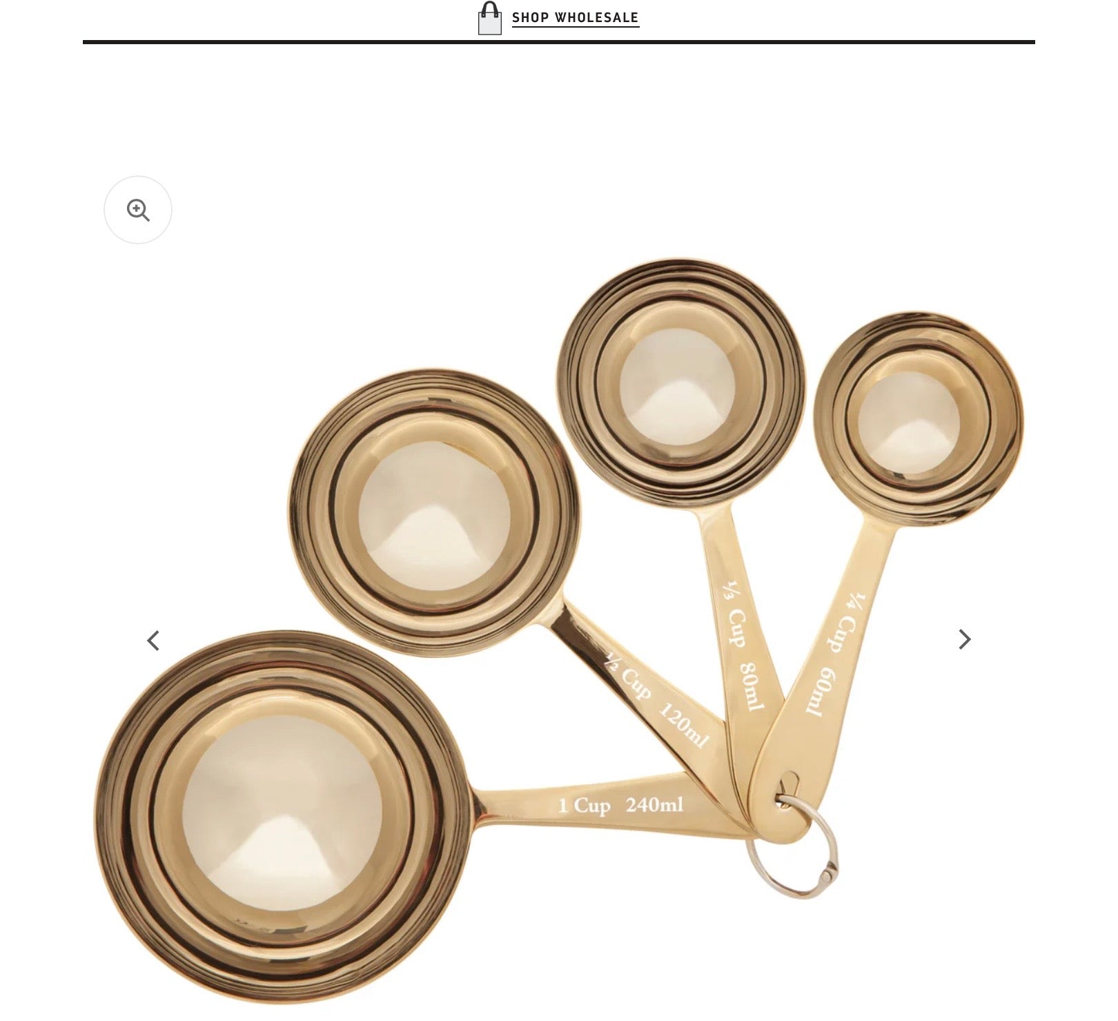 Gold Measuring Cups Set of 4