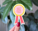 Didn't Punch Anyone Today Ribbon Sticker: Loose