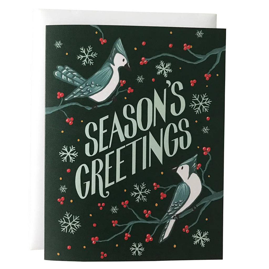 Blue Jay Season's Greetings Holiday Card