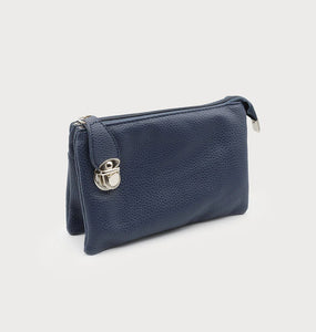 CROSSBODY BAG WITH MULTI POCKETS & REMOVABLE ADJUSTABLE STRAP & WRISTLET-IMITATION LEATHER 7012-NAV