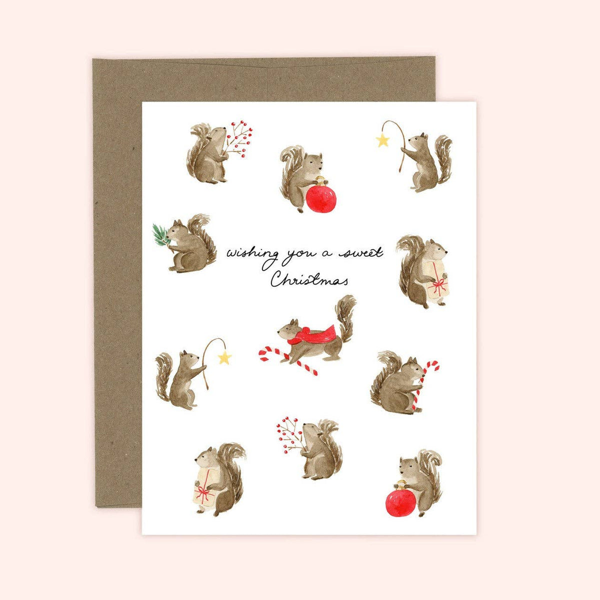 Wishing you a Sweet Christmas Squirrels Card