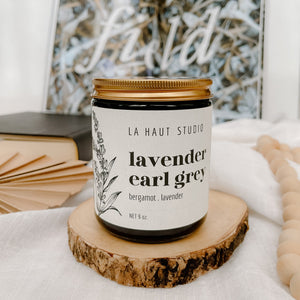 Lavender Earl Grey 8oz Candle La Haut Studio