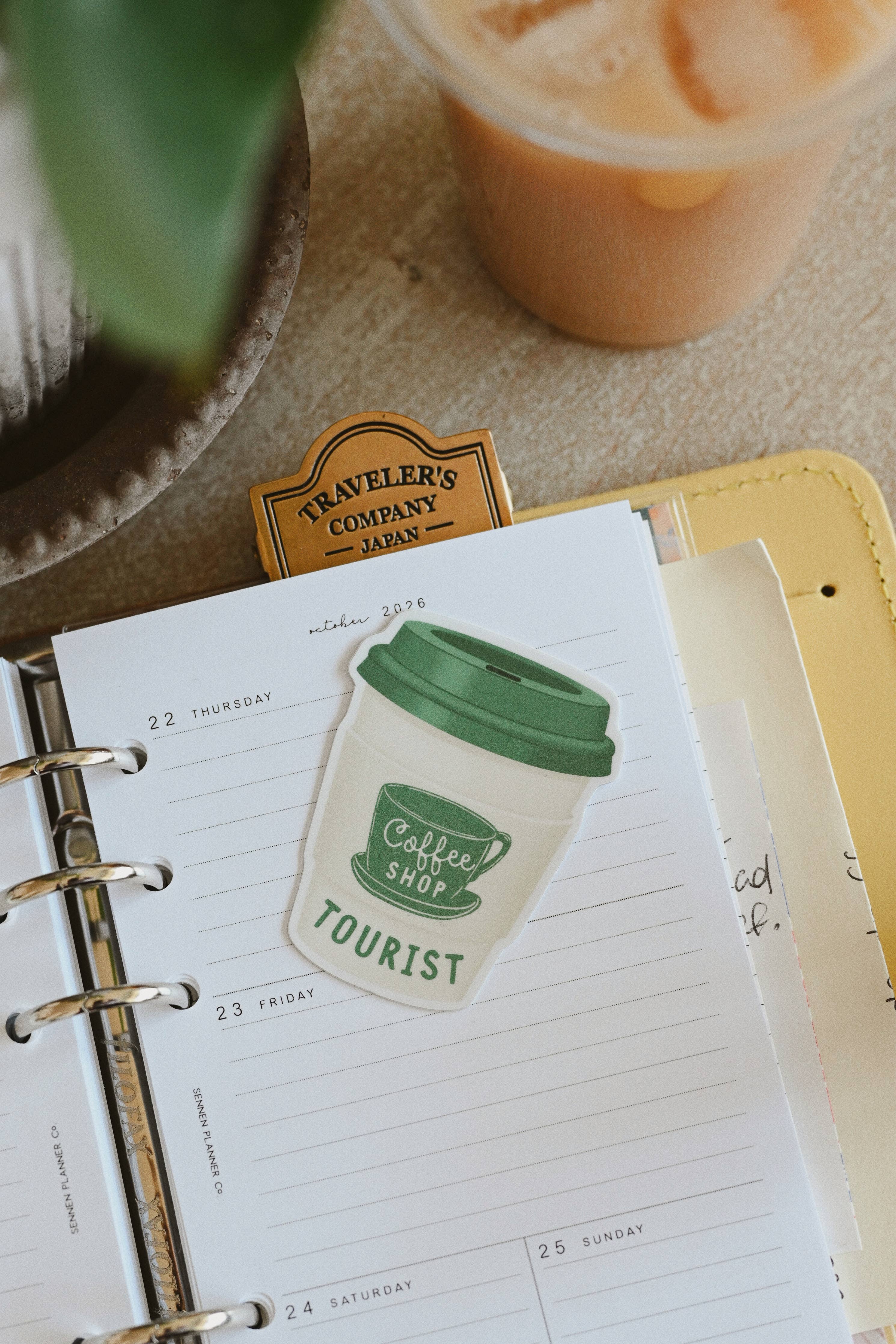 Coffee Shop Tourist - Latte Cup Vinyl Sticker