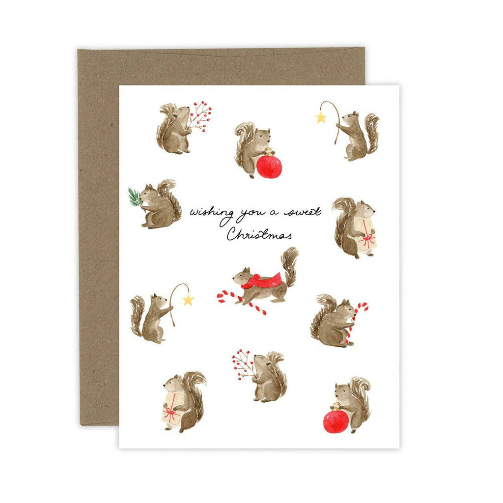 Wishing you a Sweet Christmas Squirrels Card