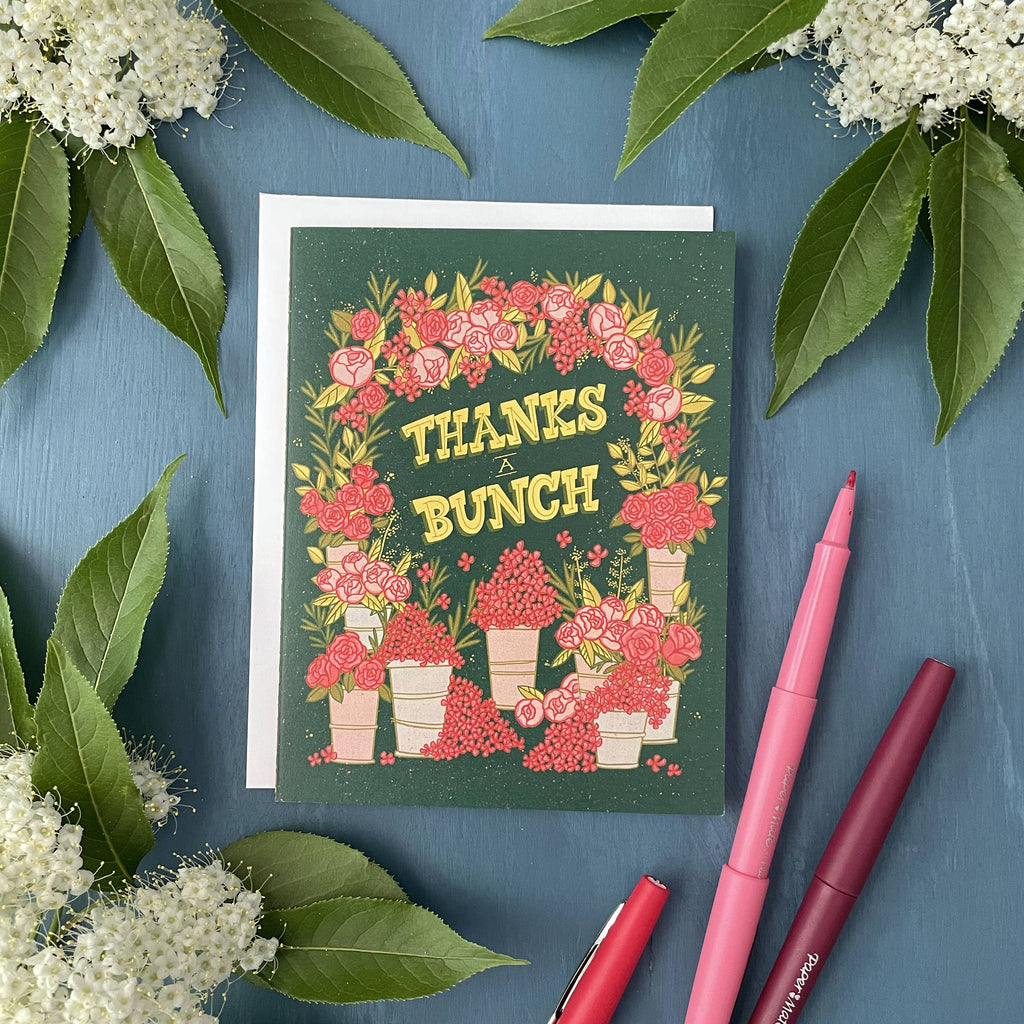Thanks a Bunch Midcentury Floral Card