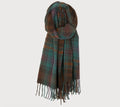 Soft and warm checkered scarf with fringes -6145 GRN