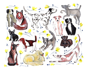 Dogs and Wildflowers print - Sarah Duggan