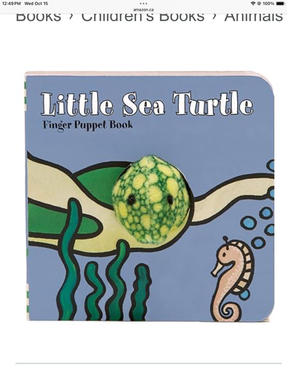 Little sea turtle finger puppet book