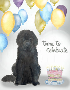 Time to Celebrate Newfoundland dog - Sarah Duggan Card