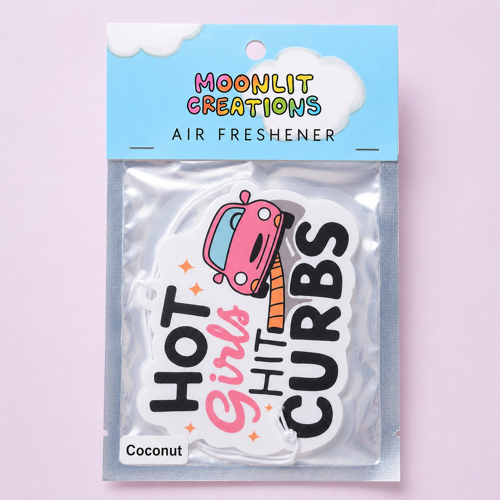 Hot Girl Hit Curbs Air Freshener - Coconut Scent