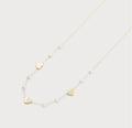 Small Beads And Hearts Gold Necklace 1844-GLD