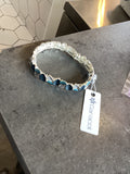 Blue And Silver Leaf Caracol Bracelet
