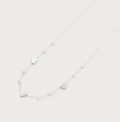 Small Beads And Hearts Silver Necklace 1844-SLV