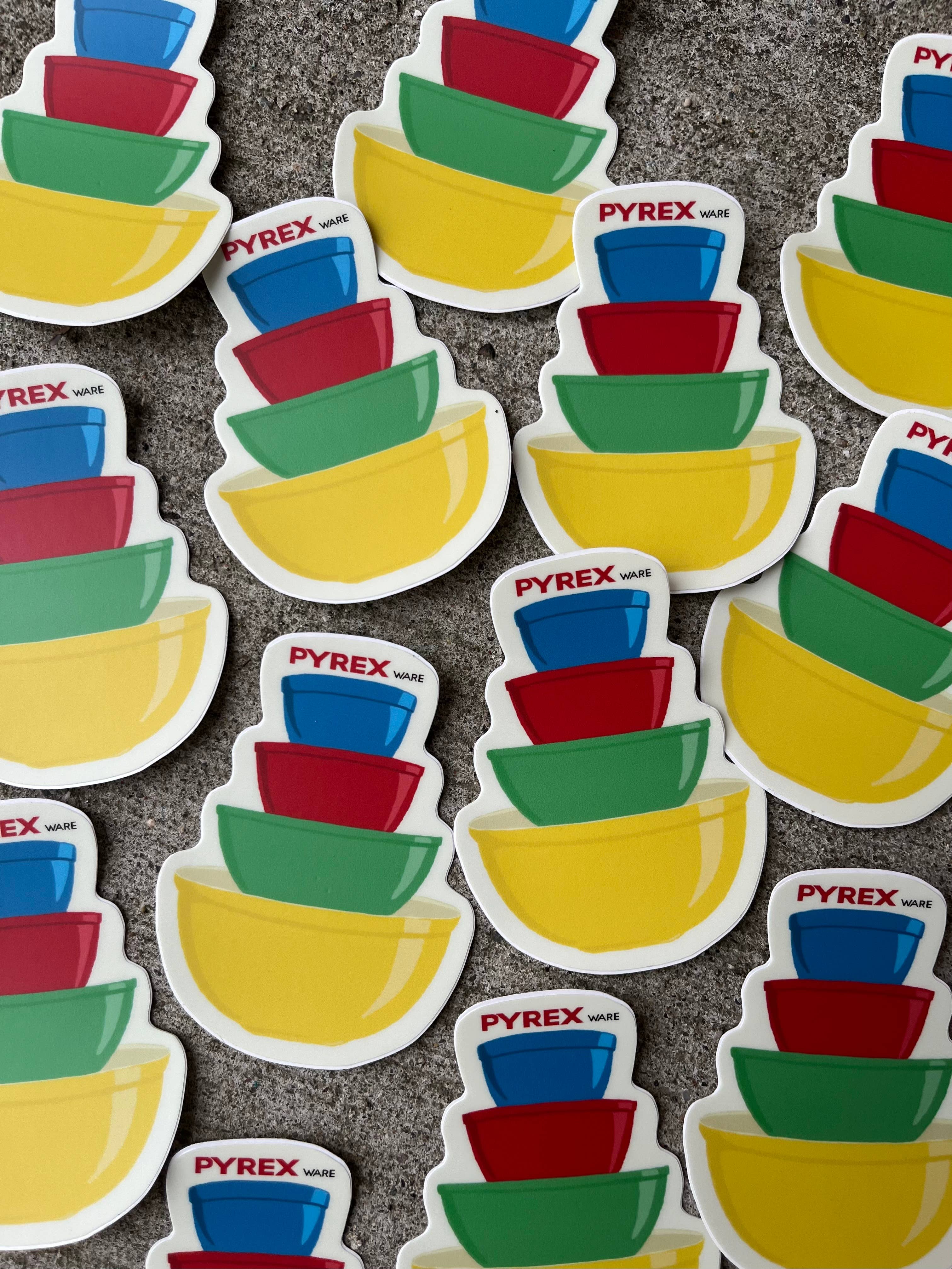Retro Vintage Sticker | Primary Colour Mixing Bowls