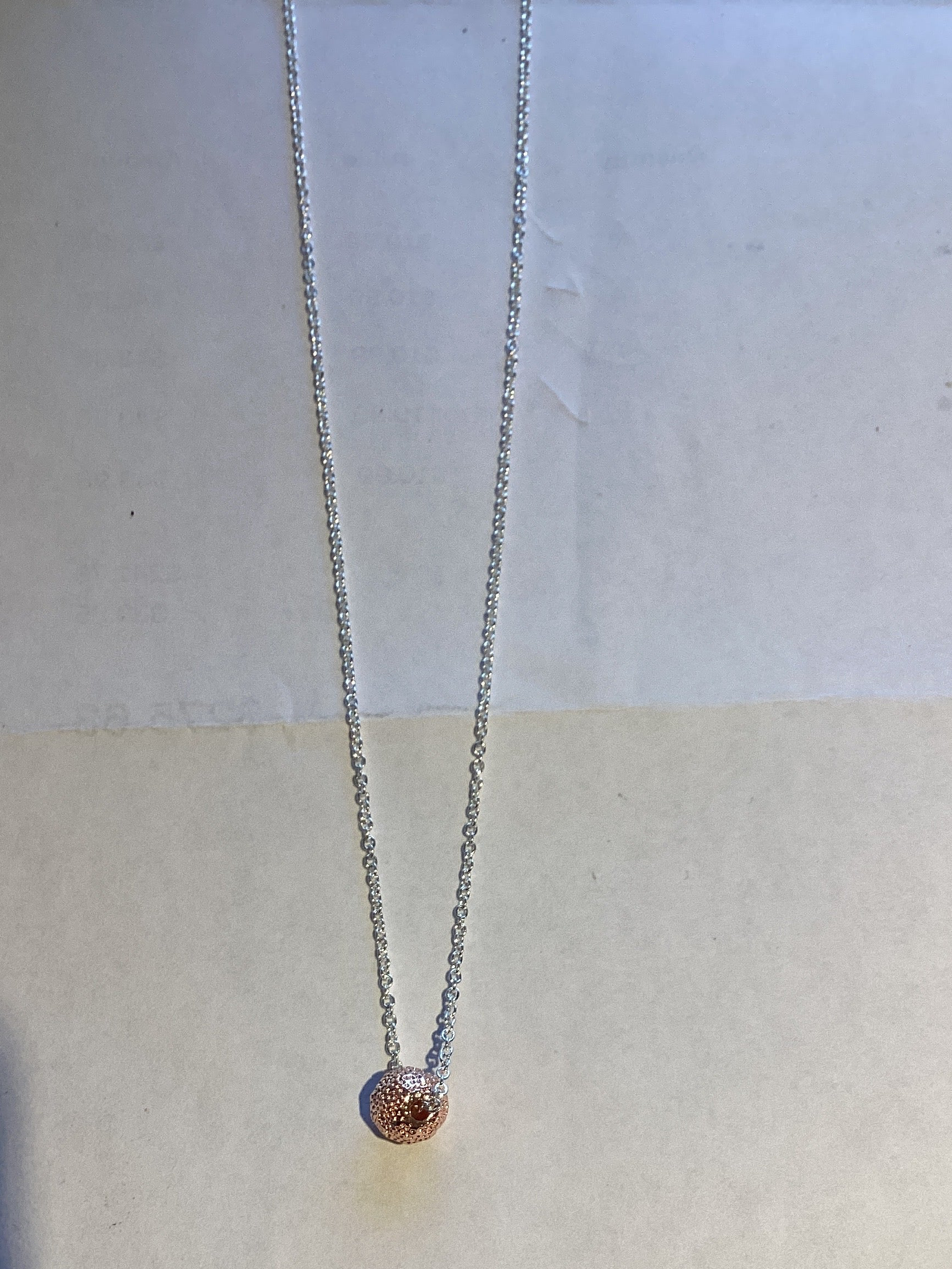 Rose Gold Ball On Delicate Chain