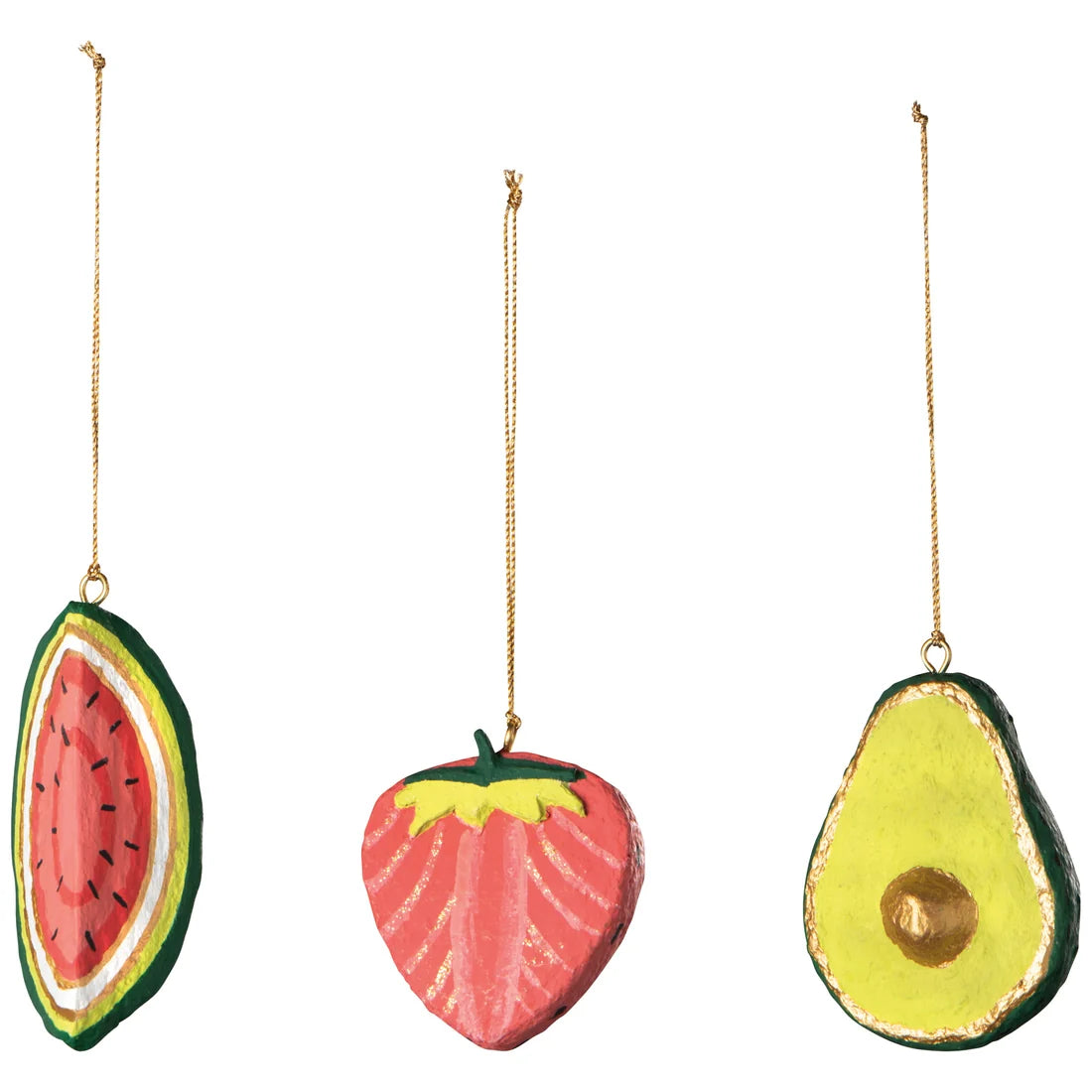 Ornament Mache Tutti Frutti - 3 Assorted Styles