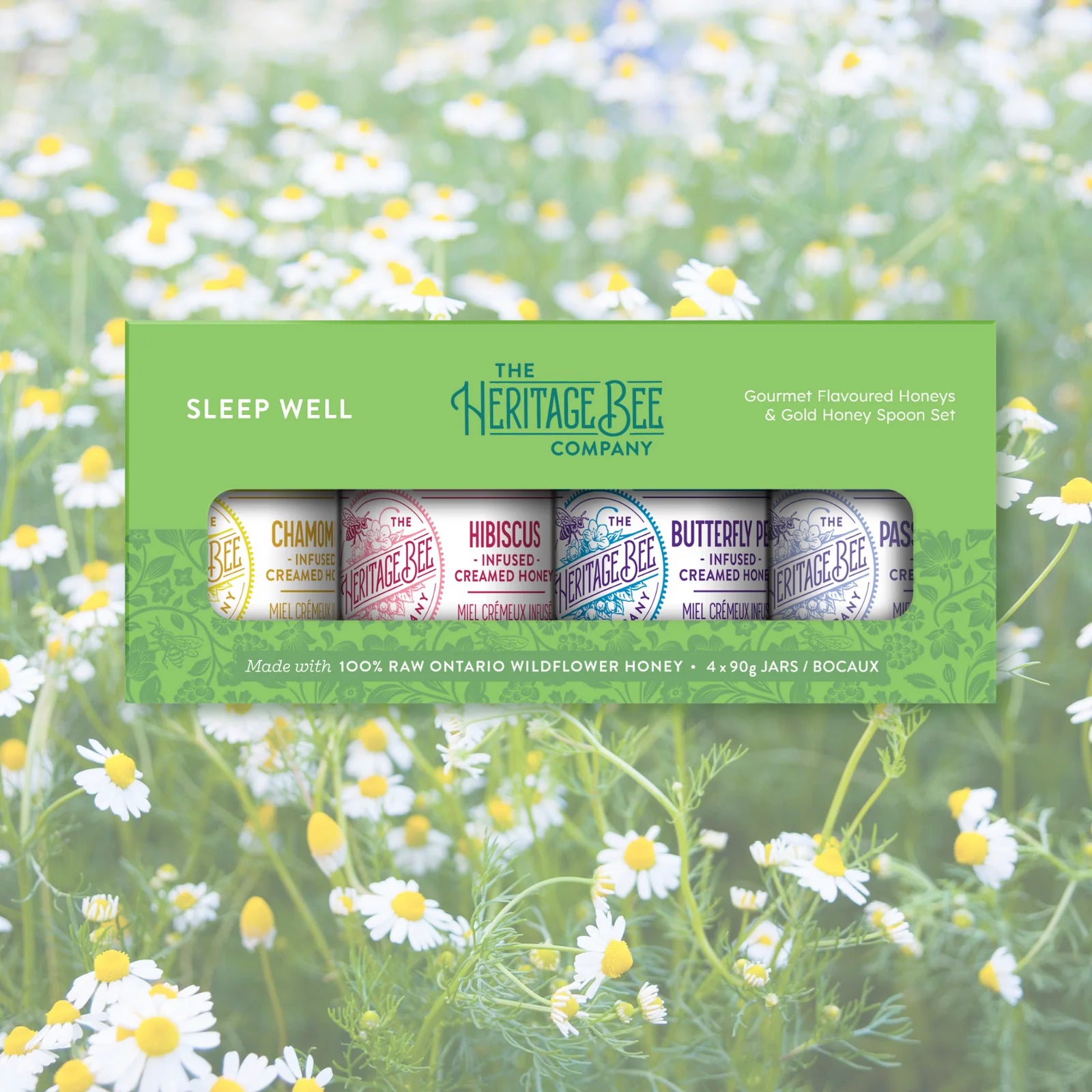 SLEEP WELL Gourmet Honey Gift Set & Gold Honey Spoon