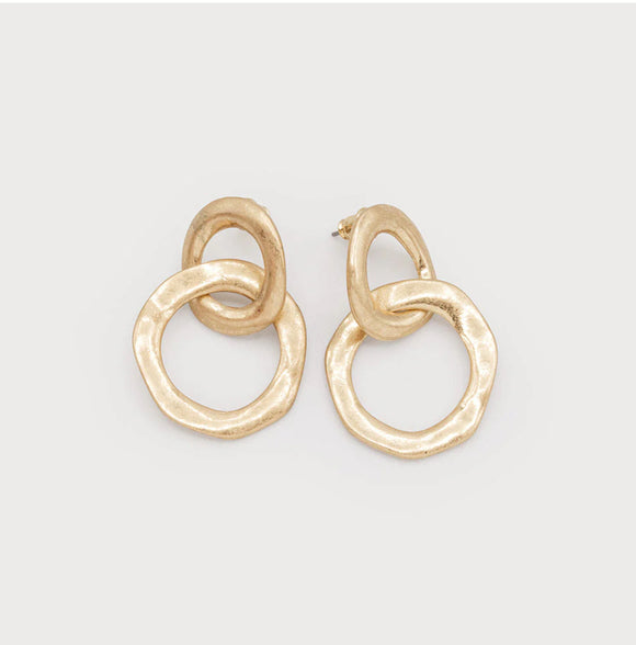 INTERTWINED WAVY RINGS ON POSTS 2709-GLD