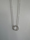 Rhinestones Circle Silver Chain 1796-SLV