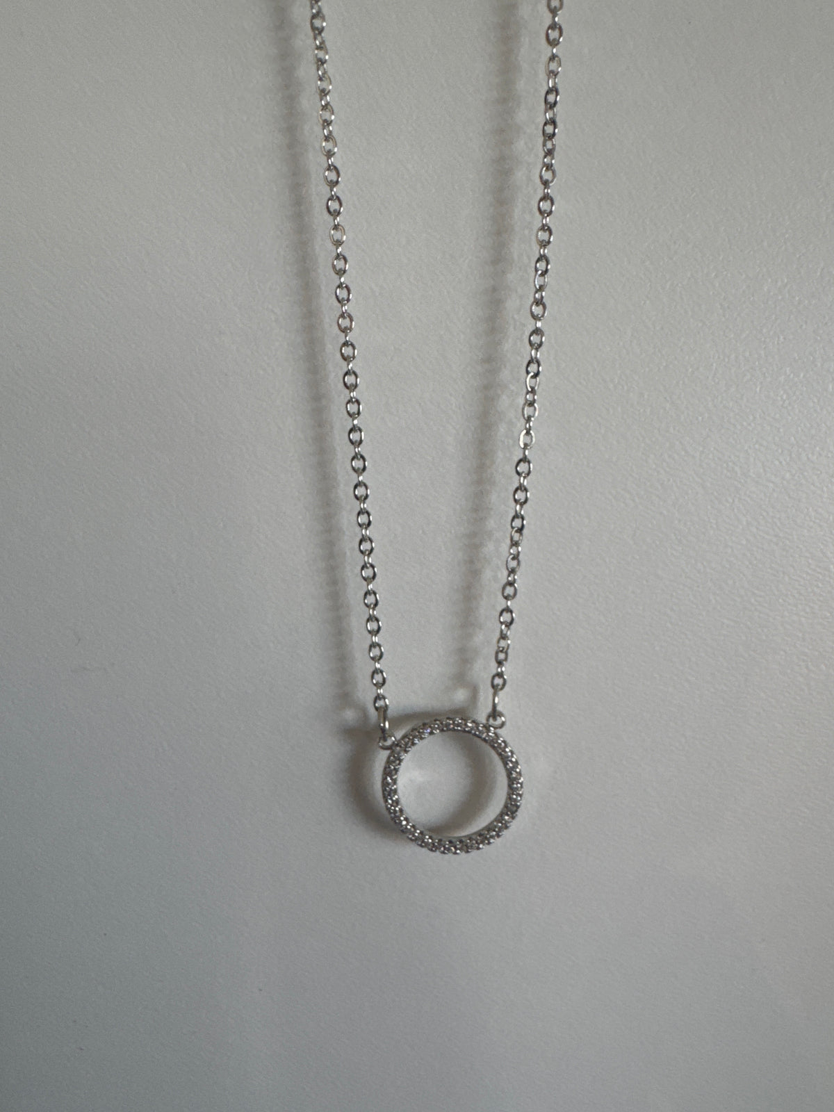 Rhinestones Circle Silver Chain 1796-SLV
