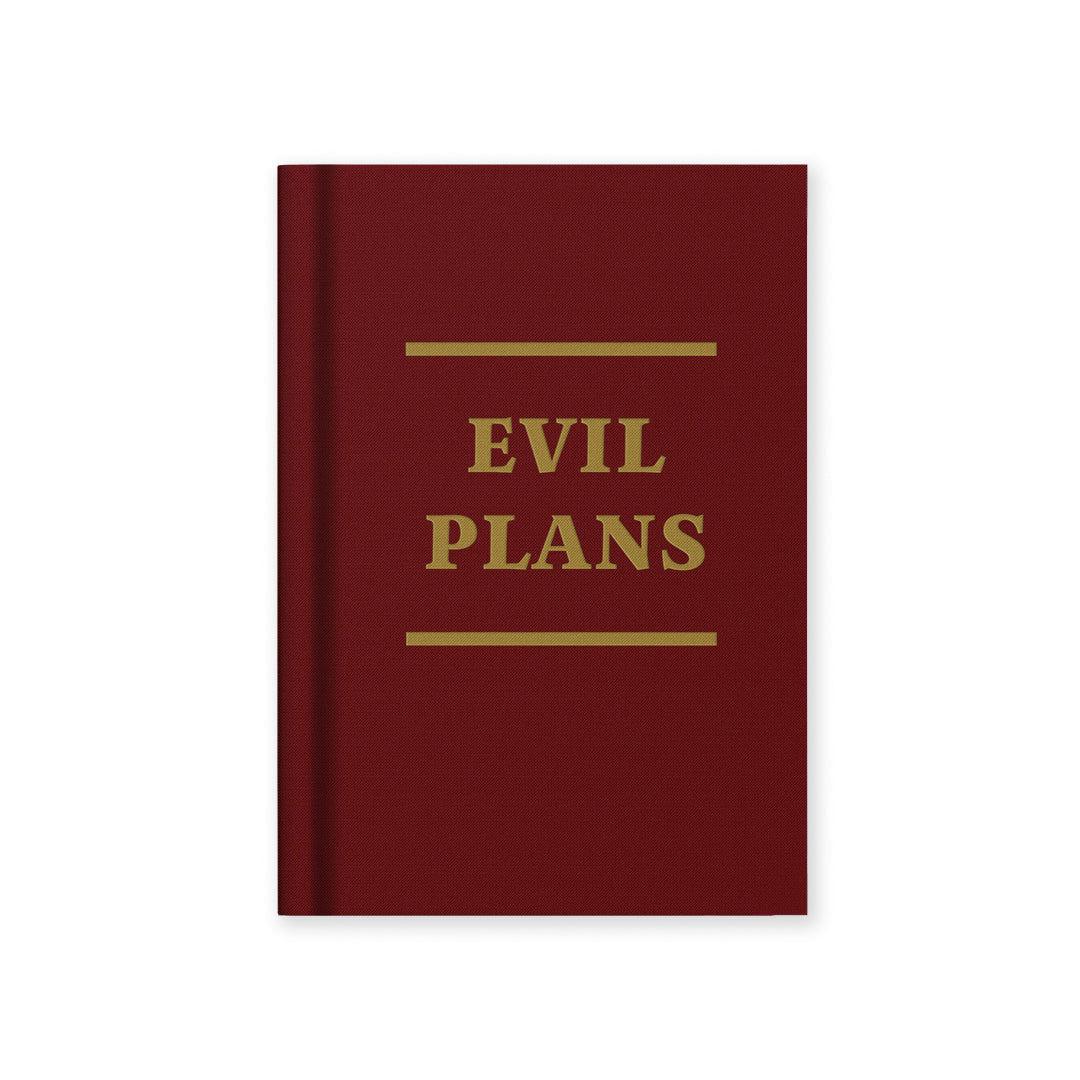 Evil plans hardcover notebook