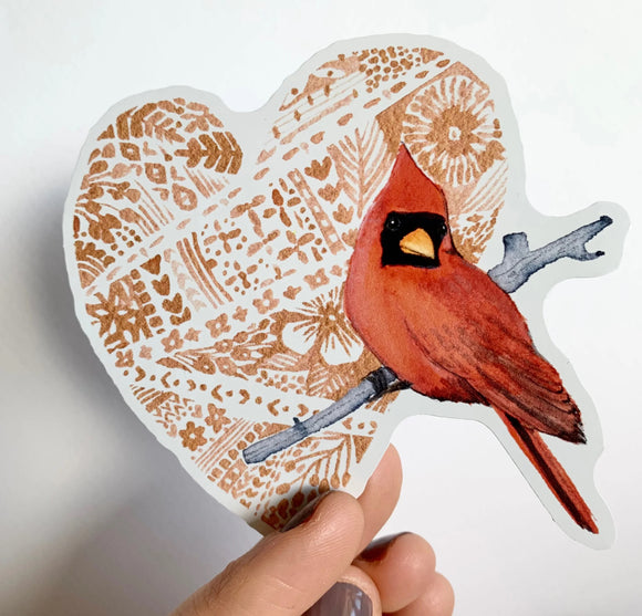 Cardinal Sticker By Sarah Duggan