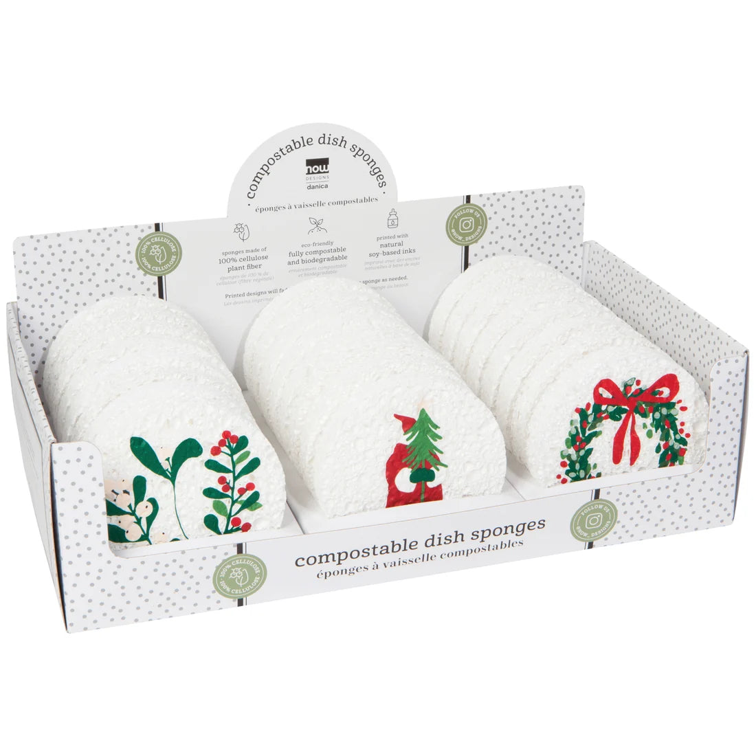 Compostable Christmas Dish Sponges - Assorted