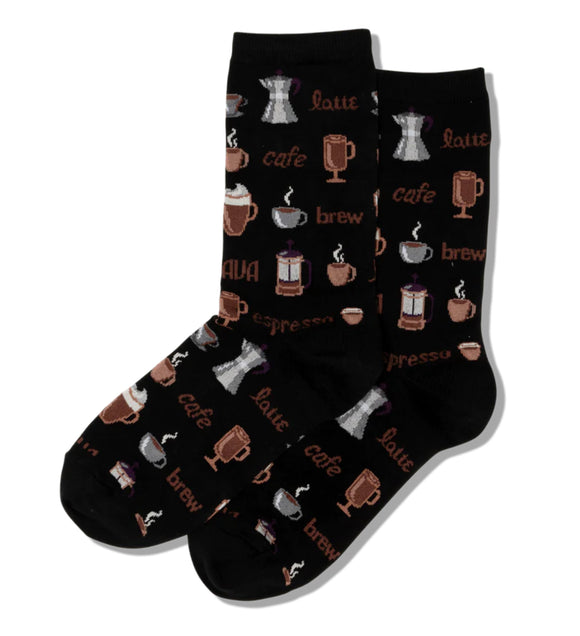 Coffee Woman’s Socks Black-HOTSOX