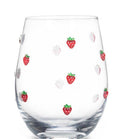 Strawberry Stemless Wine Glass