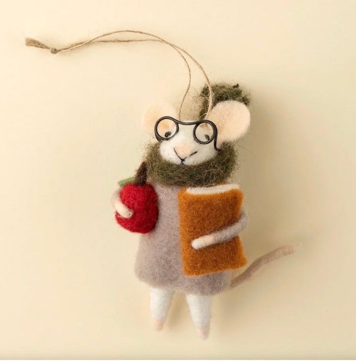 Teacher Tilda Mouse Ornament