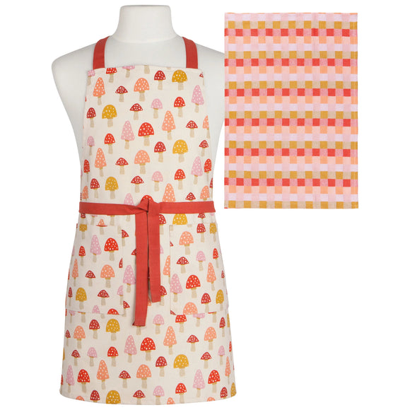 Tidy Chef Toadstool Apron and Dishtowel set