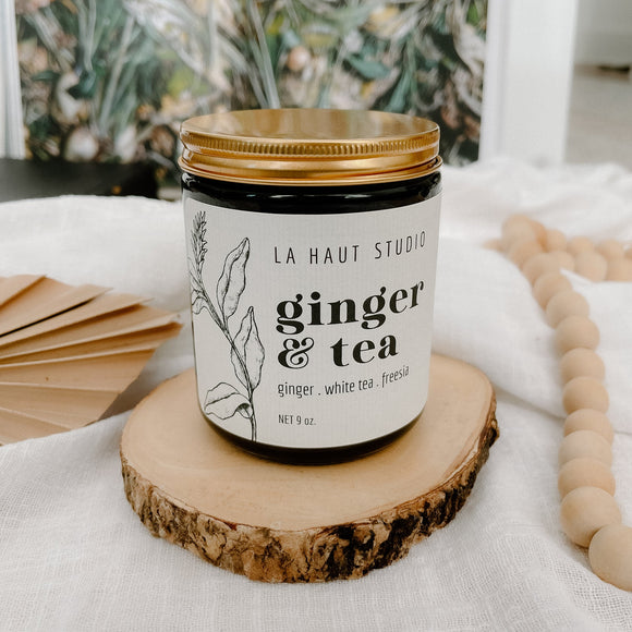 Ginger & Tea 8oz Candle La Haut Studio