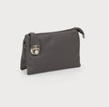 CROSSBODY BAG WITH MULTI POCKETS & REMOVABLE ADJUSTABLE STRAP & WRISTLET-IMITATION LEATHER 7012-DKG