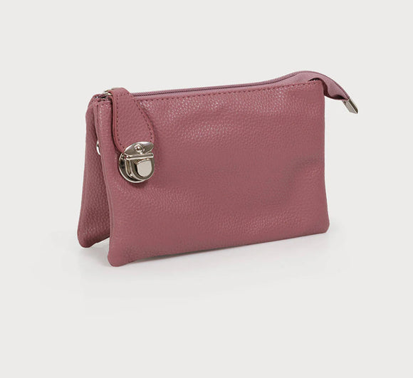 CROSSBODY BAG WITH MULTI POCKETS & REMOVABLE ADJUSTABLE STRAP & WRISTLET-IMITATION LEATHER 7012-DUS