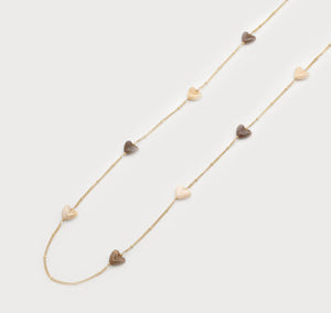 Two Tones Hearts Necklace 1774 Gold