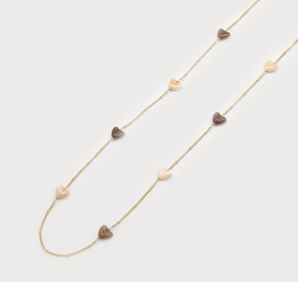 Two Tones Hearts Necklace 1774 Gold