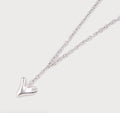 Long Heart Pendant On Chain 1820-Silver