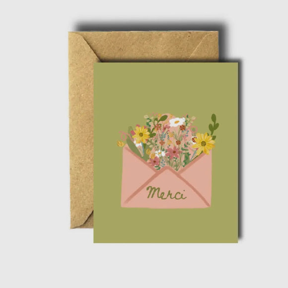 Merci Floral Envelope Card