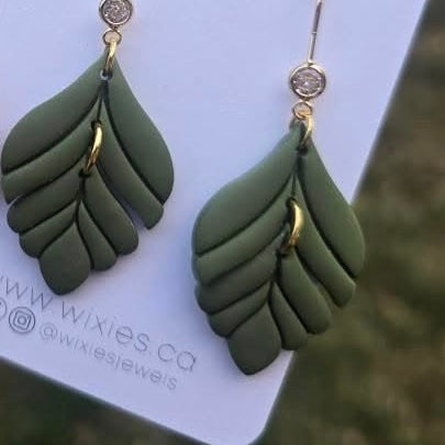 Peacock Dangles - Green