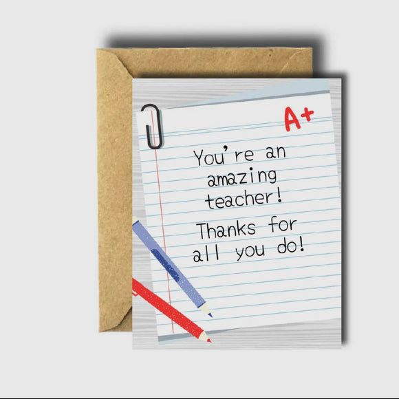 You’re An Amazing Teacher Card