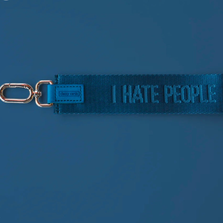 I Hate People Wristlet Keychain