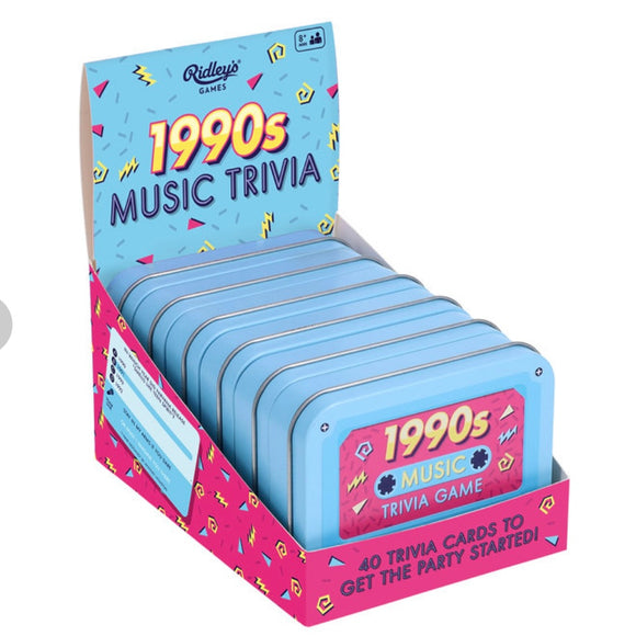 1990s Music Trivia Cards