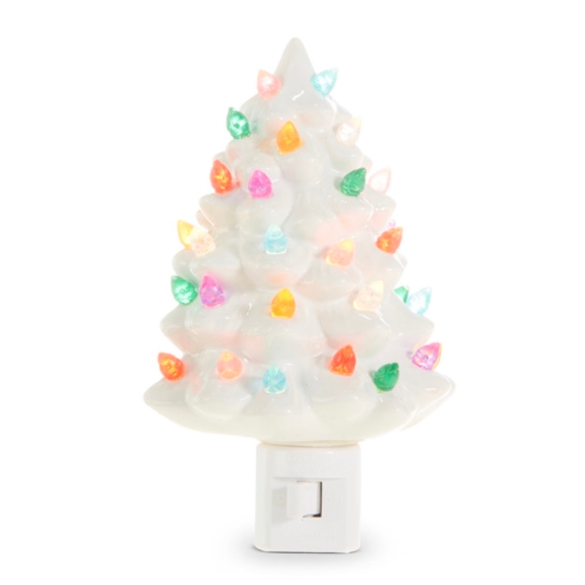 6” Christmas Vintage White Tree Nightlight