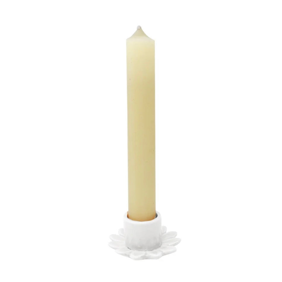 Candle Holder Flower White