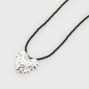 METAL PENDANT ON CORD 1751-BLK-S